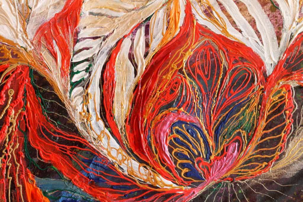 Fragment image of the original painting The Angel wings #21. Rose of East. Author: Elena Kotliarker